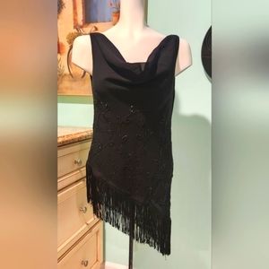 Beautiful Evening Asymmetrical Black Top J.R. Nites by Caliendo Size S